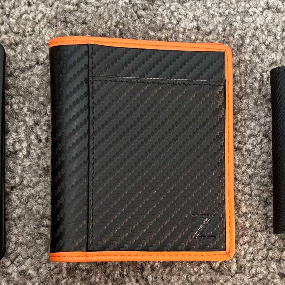 Brand Black and Orange Key & Card Holder